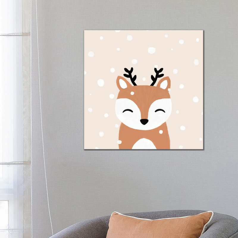 Snow & Deer by Orara Studio - Wrapped Canvas Gallery-Wrapped Canvas Giclée, 66.04 cm H x 66.04 cm W x 3.175 cm D