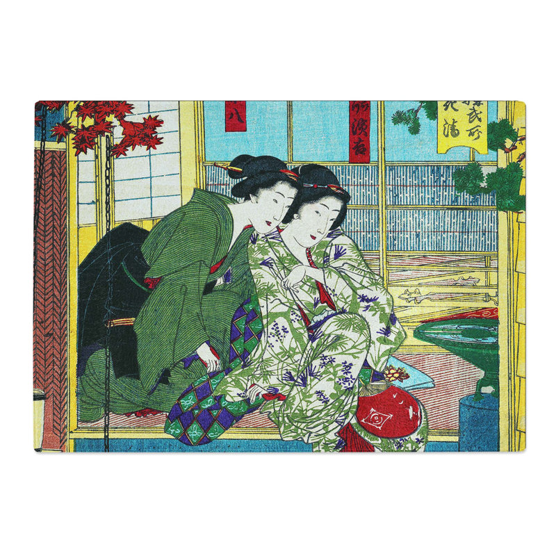 Tempered Glass Kobusho Kasei by Toyohara Kunichika Chopping Board, 28.5 cm x 20 cm