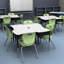 Adjustable Height Bow Tie Open Front School Student Desk with Plastic Book Box 2-Pack-88499672-88499673