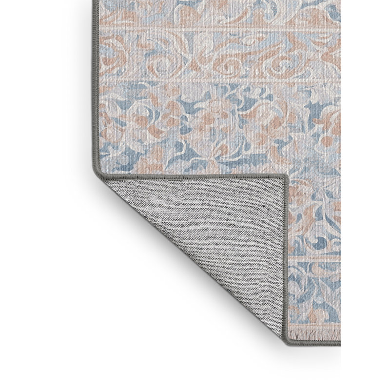 Machine Washable Gray Area Rug, Rectangle 6' x 9'