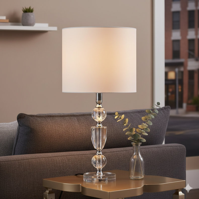 23.5" In Cale Cut-Crystal Modern Table Lamp
