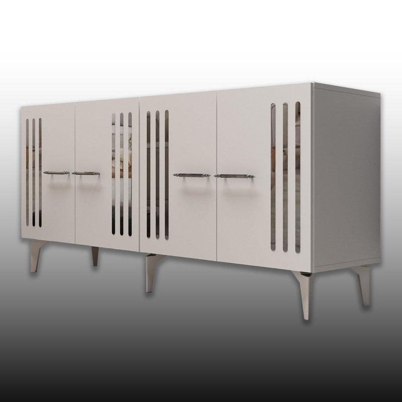 59'' Wide Multipurpose Console With Reflective Stripe, White