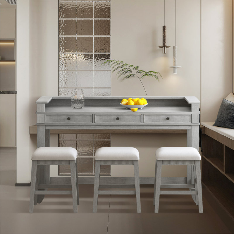 Ensemble de salle à manger rectangulaire L 54 po x l 21 po Caola, gris, gris