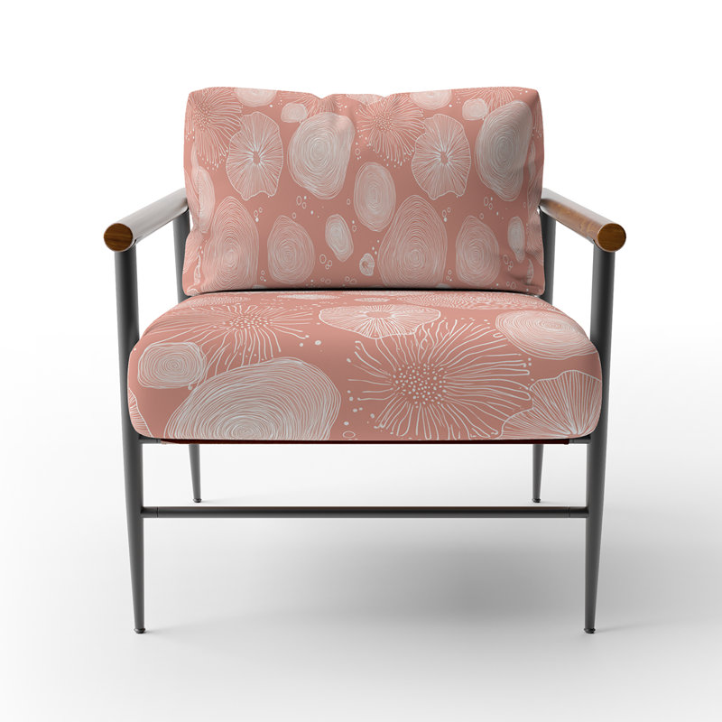 Chaise rembourrée Coastal Coastal, Bras ronds bruns
