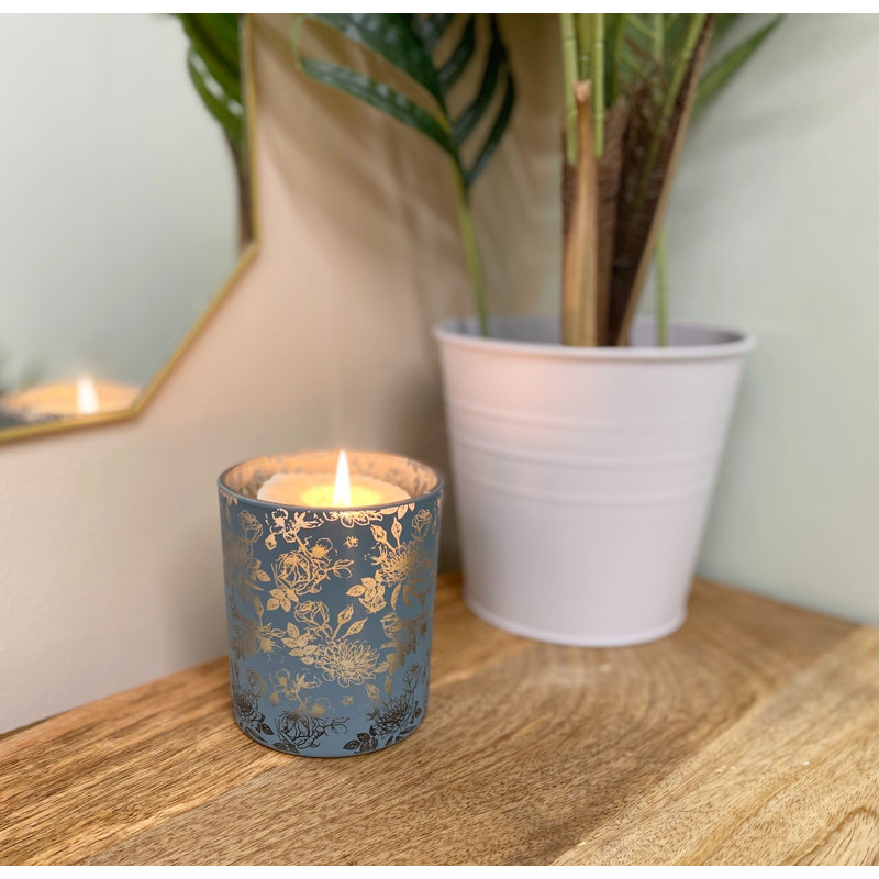 Glass Tabletop / Centrepiece Tealight Holder, 10cm H x 9cm  W x 9cm D