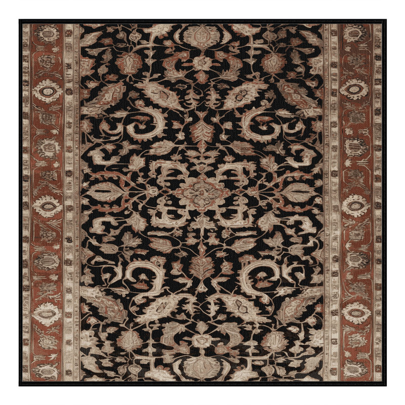 Tapis brun turc lavable à la machine, Carré 7 pi
