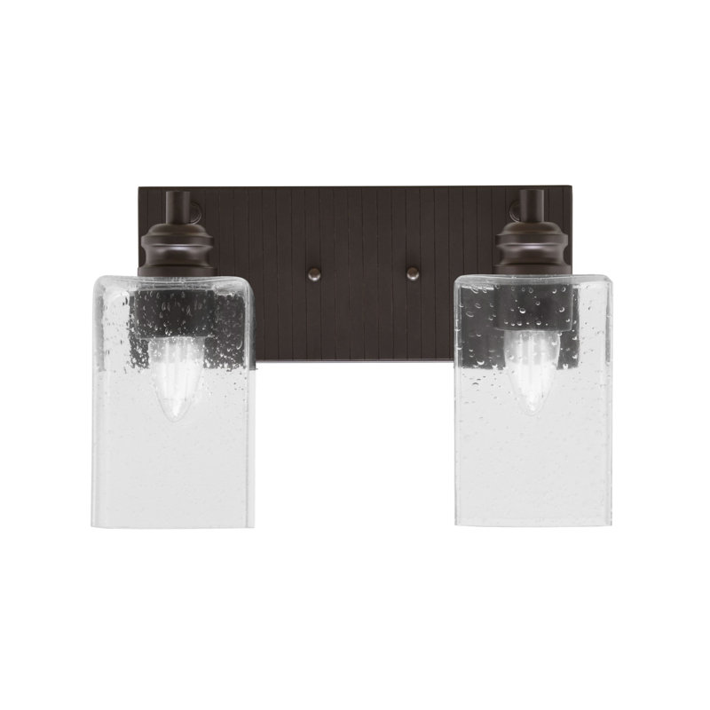 Barre d'éclairage de salle de bain 2 lumières Askas, Espresso, Clair