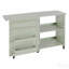 Meuble de rangement polyvalent et pliable pour machine à coudre, avec roulettes, crochets et plateaux de rangement - Vert clair
