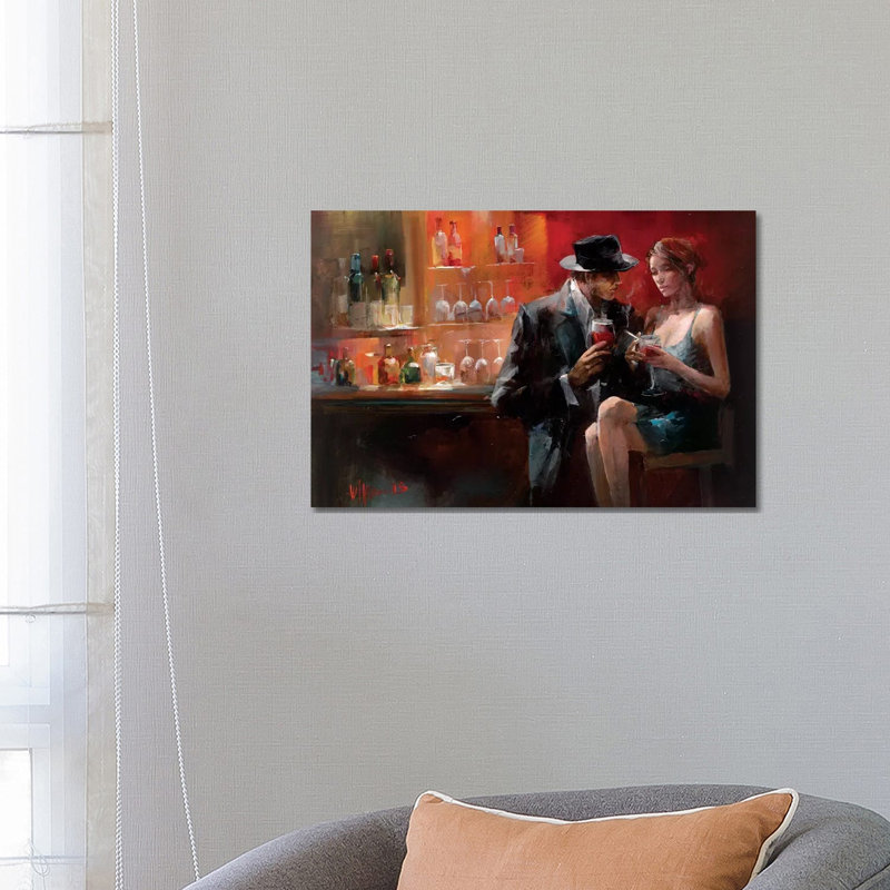 Evening In The Bar I by Willem Haenraets - Wrapped Canvas Painting, 66.04 cm H x 45.72 cm W x 3.175 cm D