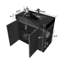 Meuble-lavabo sur pied en chêne fumé de 36 po avec évier, grand meuble-lavabo autoportant pour salle de bain moderne, lavabo une pièce à surface solide noire sans drain ni robinet, KD-1216433227-1216433229