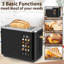 Grille-pain 2 tranches, grille-pain à écran tactile en acier inoxydable, 6 options de pain et de tonification, minuterie, plateau à miettes amovible, 900 W-108073894