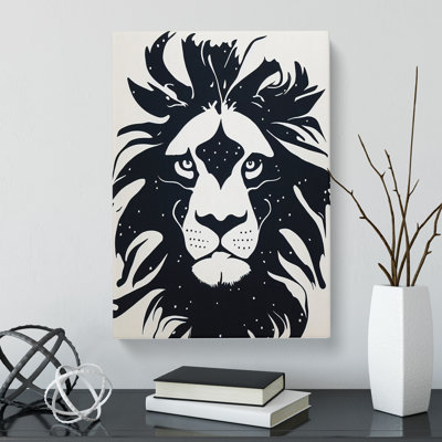 Lion Monochrome - Wrapped Canvas