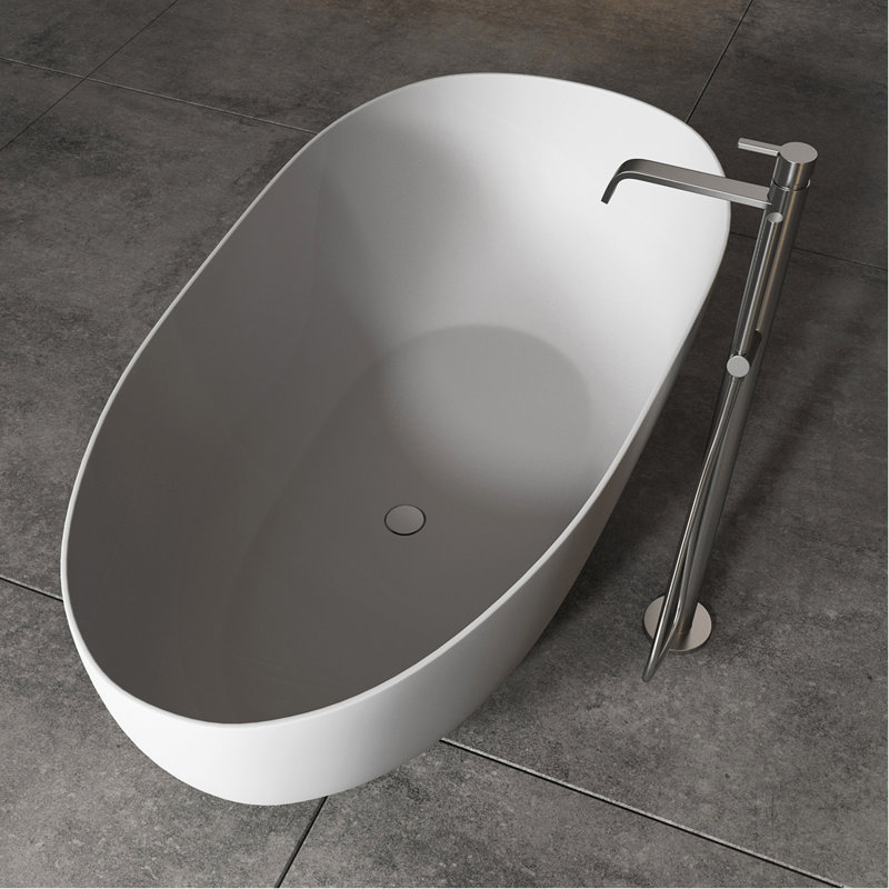 59" Solid Surface Soaking Bathtub