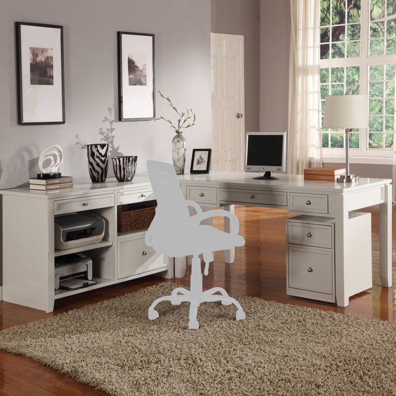 Annmarie 4 Piece Solid Wood Computer Desk Office Set