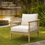 Oversized Outdoor Lounge Armchair with Woven Rope Armrests, Solid Acacia Wood Frame, Thick Padded Cushions, Weather-Resistant Patio Seating