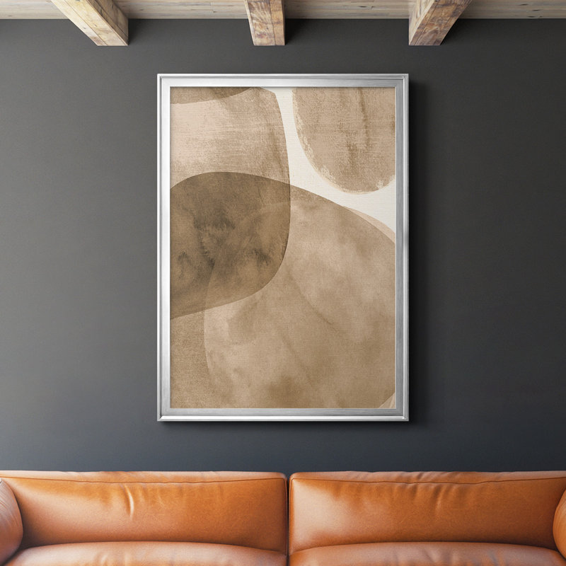 Toile encadrée de qualité supérieure «Neutral Objet II» - prête à être accrochée, L 26,5 po x H 36,5 po, Cadre argenté