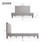 Lit plateforme tapissier Janne, gris classique-939185694