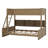 Bunk Bed With Storage Cabinets And USB Ports, Solid Pine Wood Frame With Safety Guard Rails-973647477-973647478