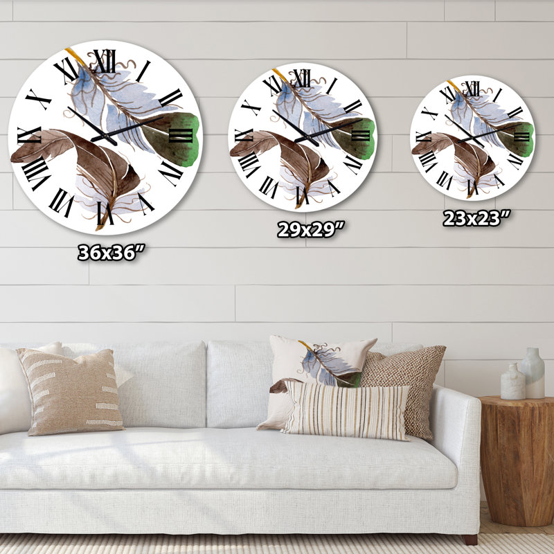 Horloge murale bohème et éclectique Green Bird, Surdimensionné
