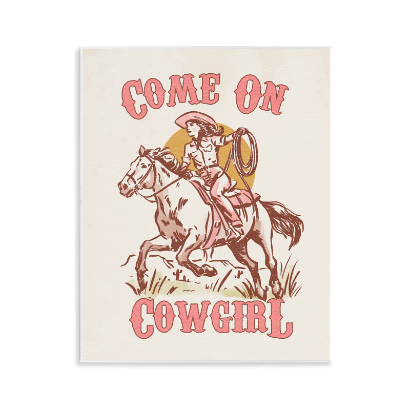 "Stupell Industries Pastel Come On Cowgirl", art mural par Victoria Barnes