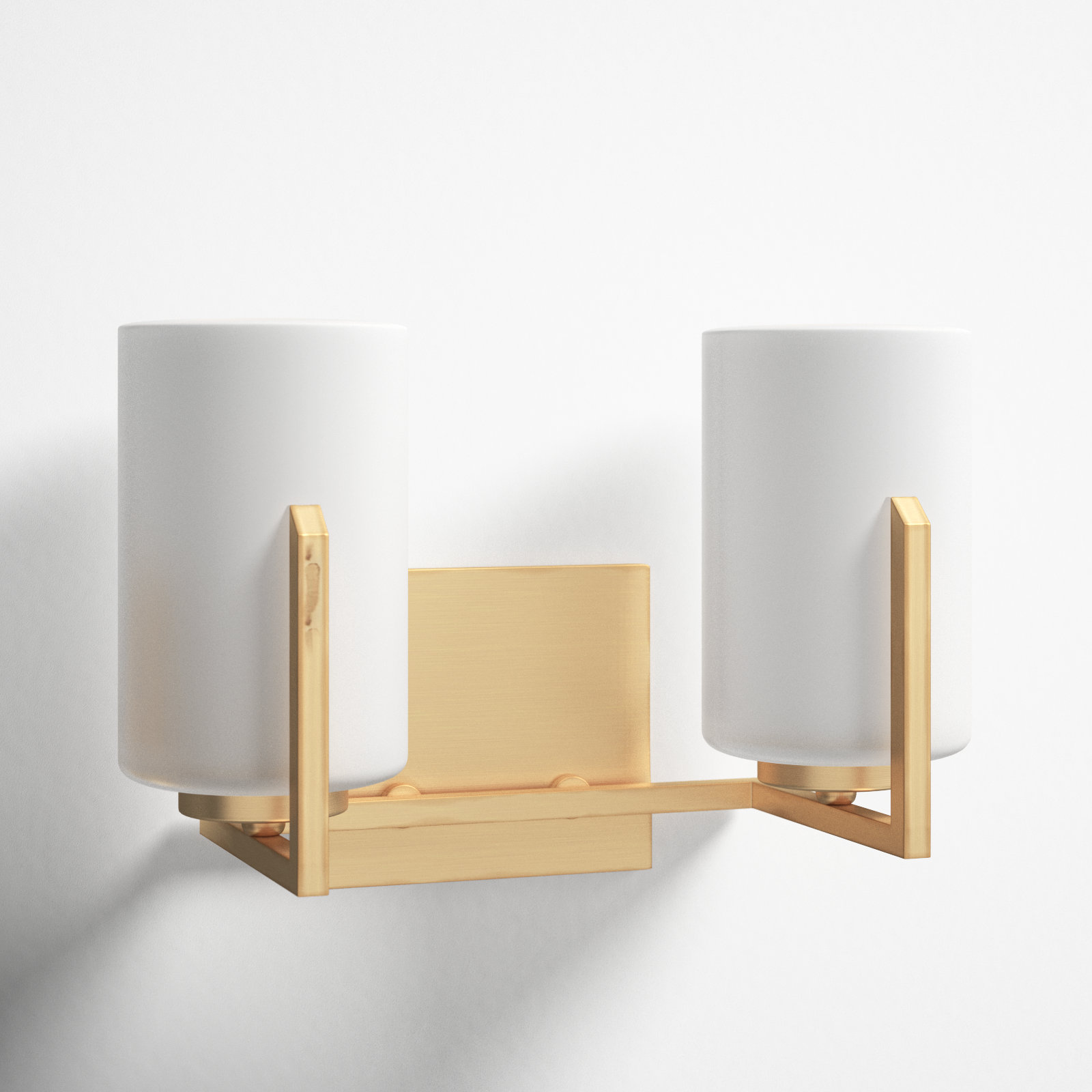 Roni 21.25" W Dimmable Steel Vanity Light, Satin Brass, 2-Light