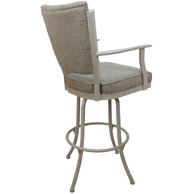 Très grand tabouret pivotant en métal Varges, Beige, Bois flottant Hemsath
