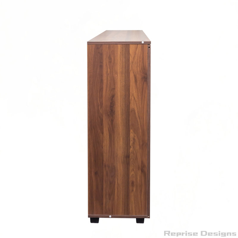 5-Tier Shoe Storage Cabinet with Adjustable Shelves, Walnut