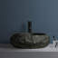 Lavabo de salle de bain 20 po, vasque irrégulière ovale en résine avec motif de pierre, lavabo de style artistique, sans robinet, gris foncé-119920312