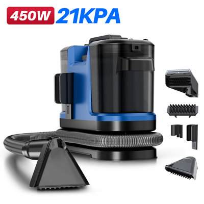 BSNAW Carpet Cleaner Machine 21Kpa Powerful Suction, Portable Carpet Cleaner with Cleaning Tools&Self-cleaning Upholstery Cleaner for Cars,Sofa, Blue