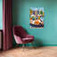 Amsterdam City Life On A Houseboat Colorful Peaceful Serene Bird Cat City Landscape Wall Art Print 1 Piece Wrapped Canvas Wall Art-1758130549