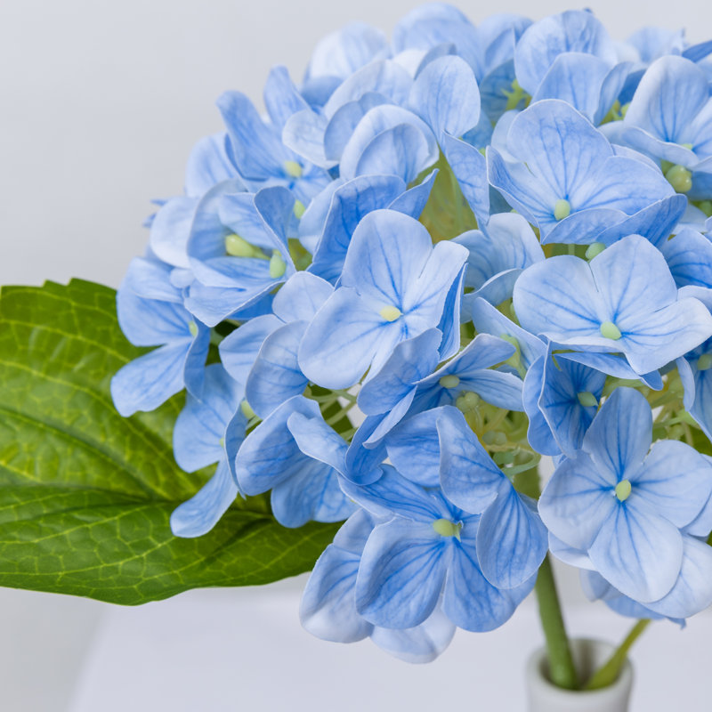 2 Pack Of 14" Hydrangea In Ceramic Vase, Blue