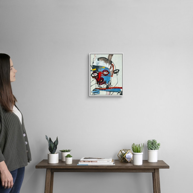 Reproduction d'art sur toile, Cadre flottant blanc, H 16 po x l 13 po x P 1,75 po