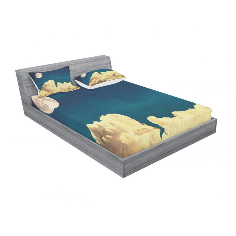 Ensemble de draps Fantasy Sky Stars, Ensemble de drap pour grand lit avec drap-housse