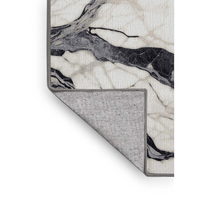 Machine Washable Gray Area Rug, Rectangle 2' x 3'