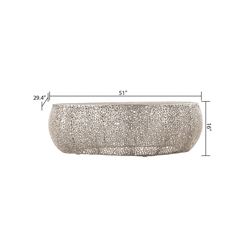 Oval Coffee Table Gold, Argent