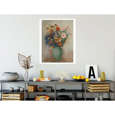 Bouquet de fleurs dans un vase vert par Odilon Redon - Estampe numérique
