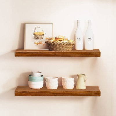 Burkleigh 2 Piece Pine Floating Shelf