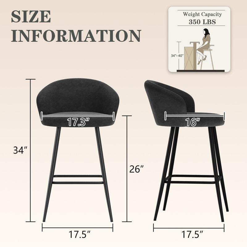 Latitude Run Upholstered Counter Stool Set of 4