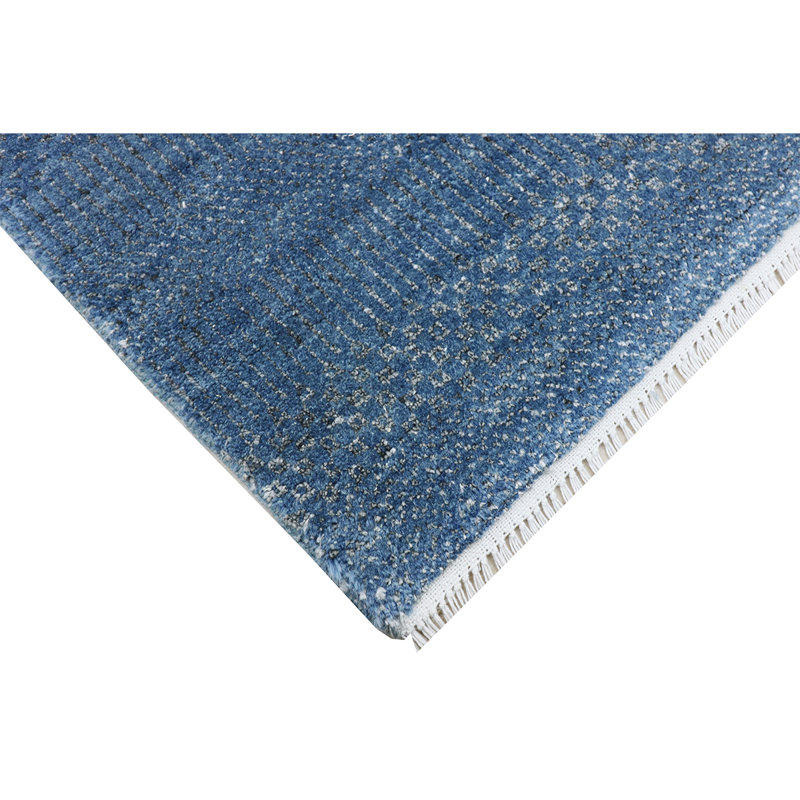 Abstract Area Rug in Dark Blue, Rectangle 6' x 9'