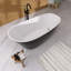 Baignoire de trempage autoportante en acrylique autoportante 59 po avec bonde escamotable 59 po-104651823
