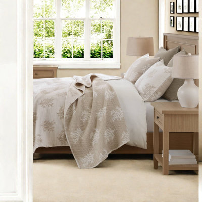 Cotton Blend Floral Quilt Set