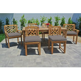 Monterey Outdoor 7 - Piece Teak Dining Set with Cushions