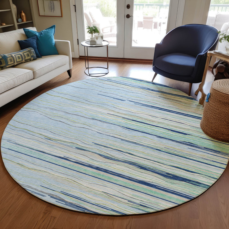  Machine Washable Indoor/Outdoor Chantille ACN996 Paprika Area Rug, Round 8'
