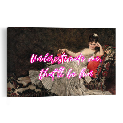Sassy Classic Neon Quote Bold Classic Elegant Portrait Wall Art Print by Talitha McQueen - Print