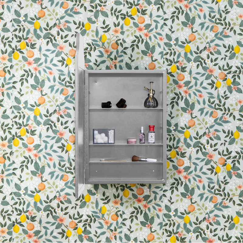Simone Medicine Cabinet, Recess and Surface Mount, Silver