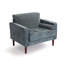 Fauteuil club capitonné Iliana en chenille à accoudoirs carrés avec 2 coussins-621274503