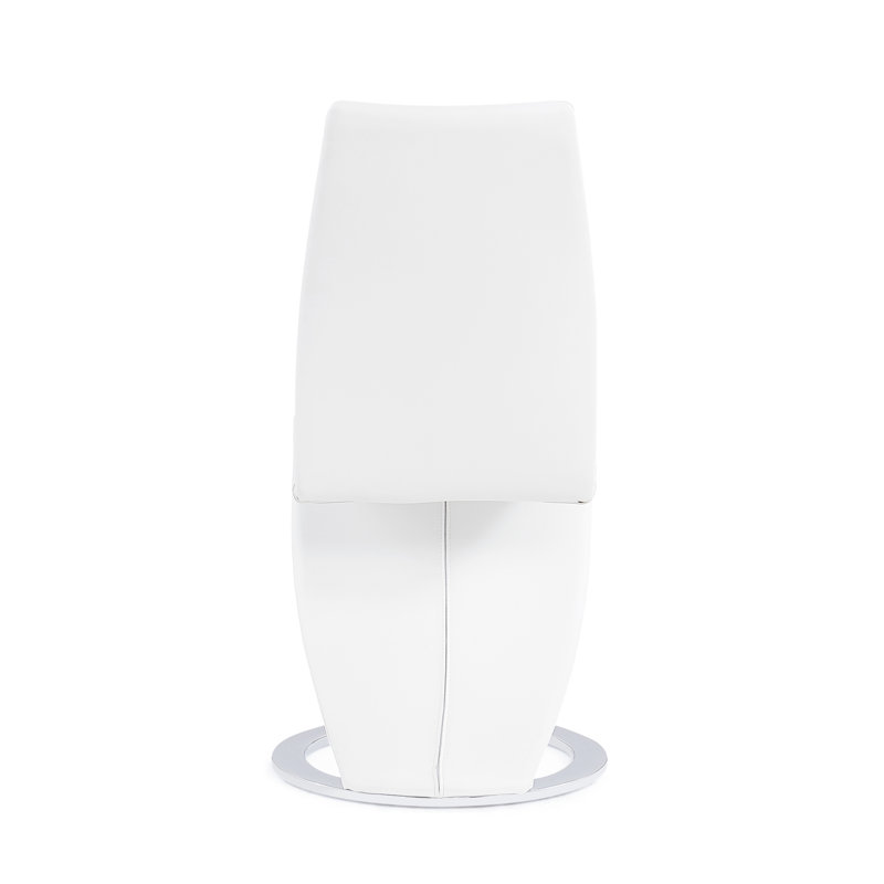 2 pièces, chaises en fer à cheval blanc, base, siège rembourré, revêtement en polyuréthane, assemblage nécessaire et assise, revêtu, requis