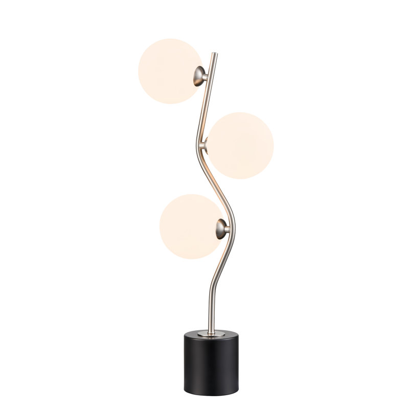 Allyah Metal Desk Lamp, Gray , Beige