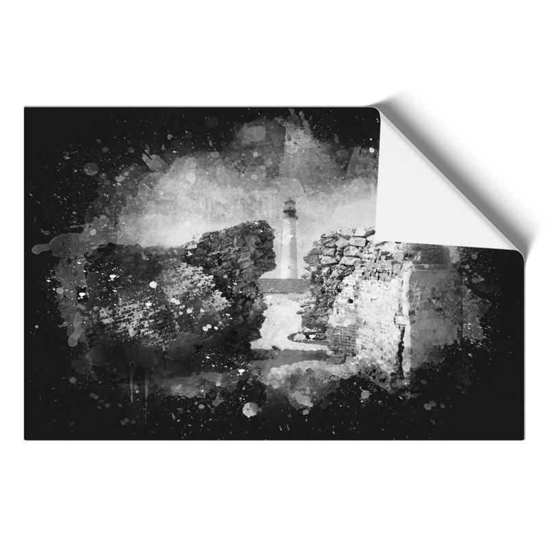 View of a Lighthouse Paint Splash - Frameless Print, 21cm H x 30cm W x 0.1cm D