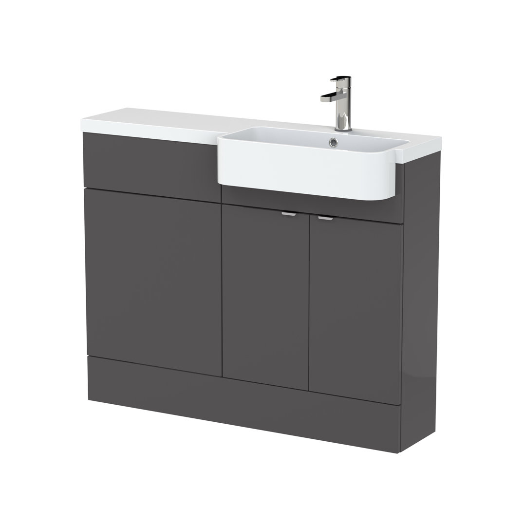 Fusion Single Bathroom Vanity with Integrated Polymarble Basin